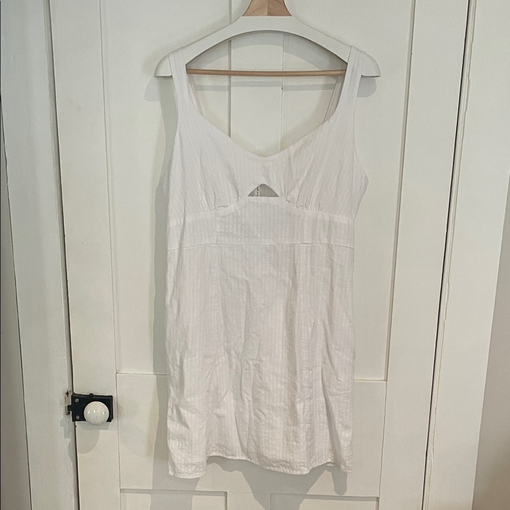 American Eagle Outfitters White Smocked Mini Dress
